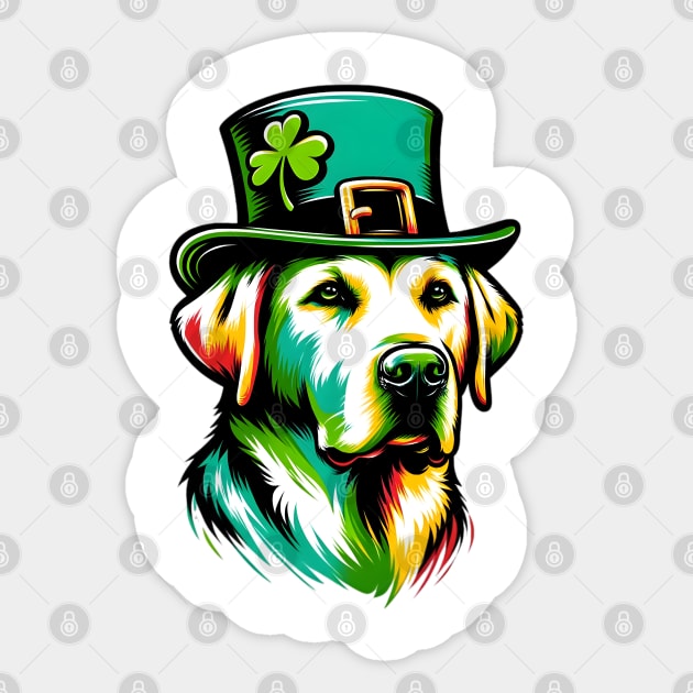 Labrador Retriever Celebrates Saint Patrick's Day Sticker by ArtRUs